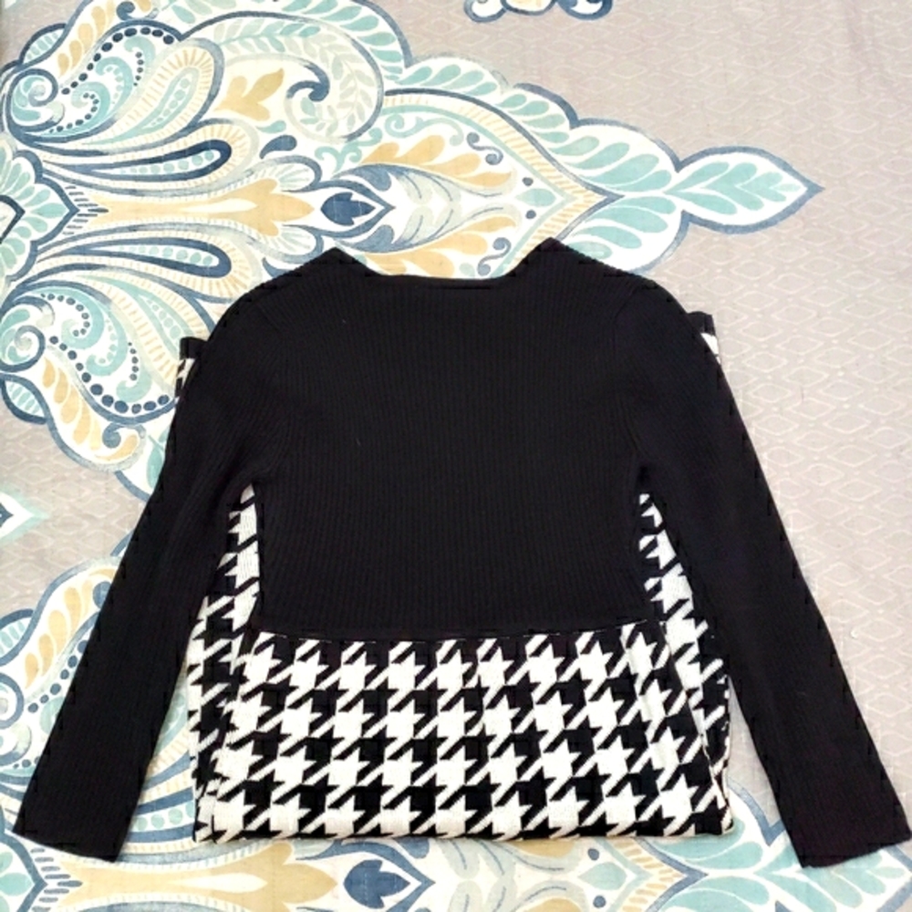 Studio One black & white houndstooth sweater dress